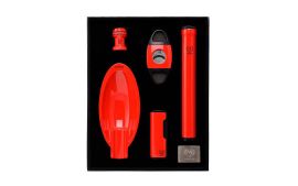Myon Geschenkset 5-teilig Racing Edition rot mit Cutter, Zigarrenhalter, Aschenbecher, Jetflame und Tube