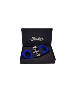 Passatore Rubber Cutter blau liegend in der geöffneten Passatore-Umverpackung