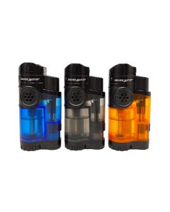 Silver Match Triple Jetflames Lighter mit Cigarholder in drei verschiedenen Farben