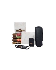 Casa Turnet Sampler Inhalt mit Zigarren der Origin Serie und Zigarrenetui in schwarz Cutter und Jetflame