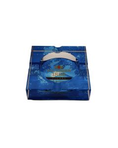 Villiger Aschenbecher 1888 Glas Blau von vorne