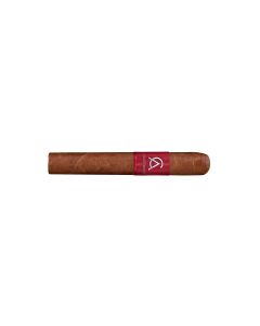 Carlos André AIRBORNE Petit Corona einzeln Abbildung zeigt unverpackte Zigarre mit silbernem Carlos Andrè Logo auf roter Banderole