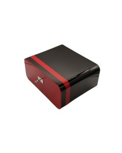 Guy Janot Classic Humidor schwarz/rot seitlich