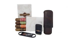 Casa Turnet Sampler mit Auswahl an Zigarren der Origin Serie inklusive Cutter Zigarrenetui in braun und Jetflame