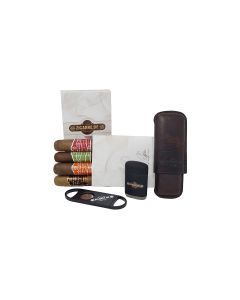 Casa Turnet Sampler mit Auswahl an Zigarren der Origin Serie inklusive Cutter Zigarrenetui in braun und Jetflame